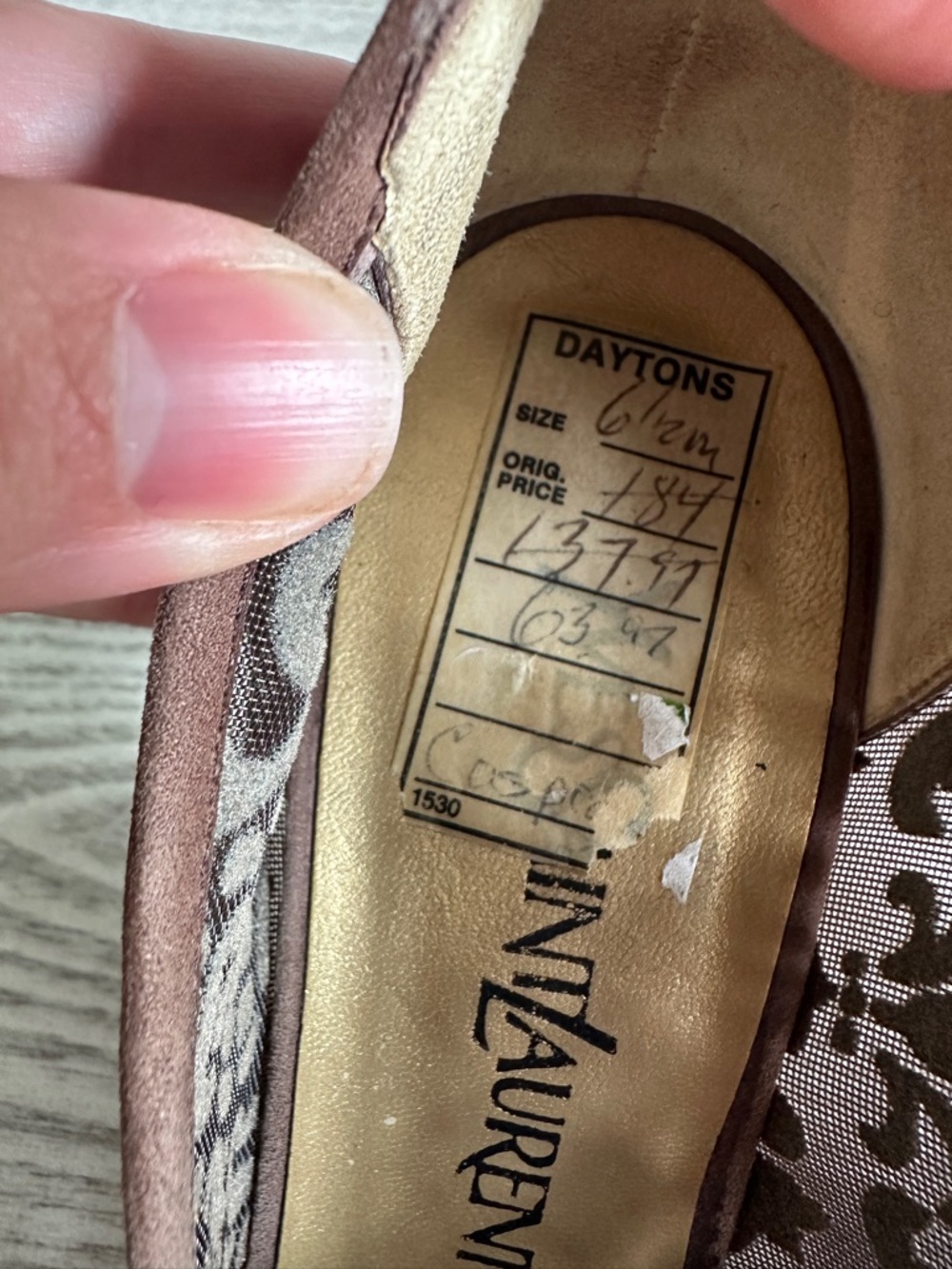 Vintage Yves Saint Laurent Brown Brocade Pointed-Toe Heels 6.5 - Picture 7 of 11